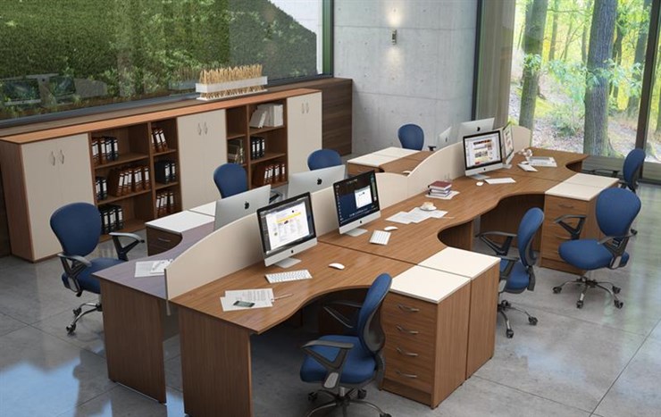Офисный набор мебели IMAGO четыре рабочих места, стол для переговоров во Владимире - изображение 4